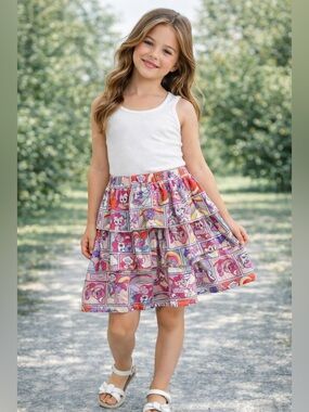Colorful Cartoon Print girls Skirt/size 10